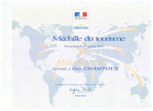 médaille de tourisme