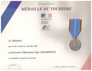 médaille de tourisme